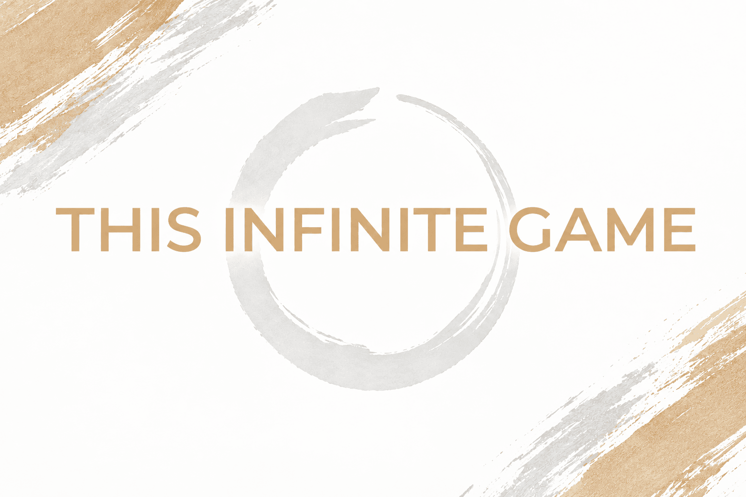 THIS INFINITE GAME cover image with brush strokes and ouroboros